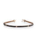 Tennis Bracelet - Lelune Diamonds in 18K Rose Gold with White Diamonds and Black Diamonds - 0