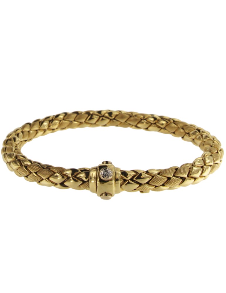 Chimento Stretch Bracelet in 18K Yellow Gold with 0.03ct Diamond - 20cm - 0