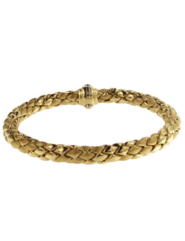 Chimento Stretch Bracelet in 18K Yellow Gold with 0.03ct Diamond - 20cm - 0