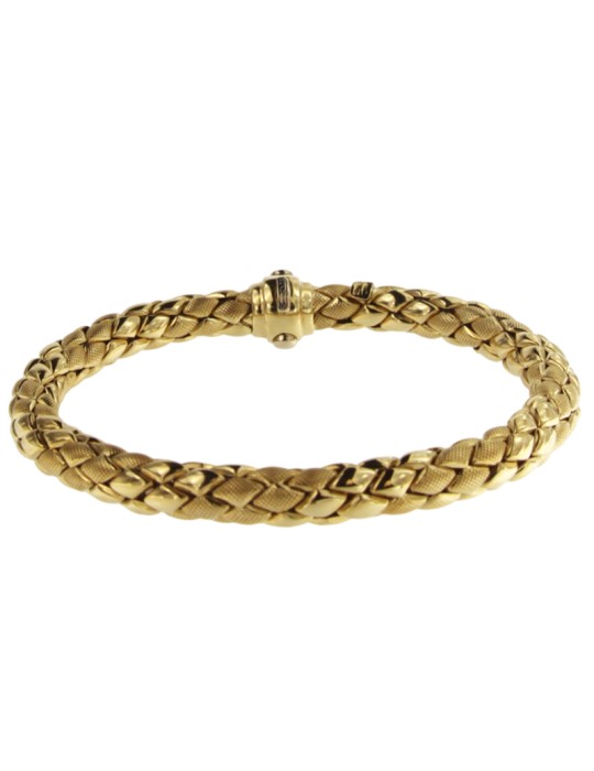 Chimento Stretch Bracelet in 18K Yellow Gold with 0.03ct Diamond - 20cm - 0