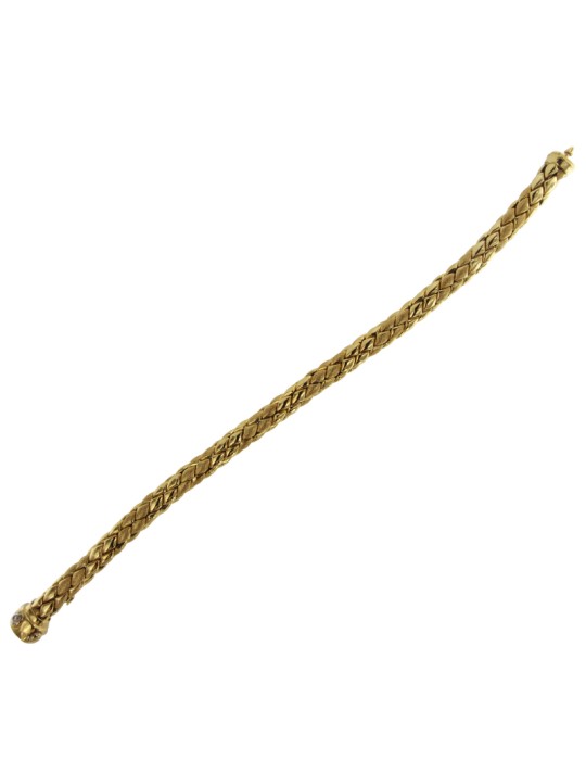 Chimento Stretch Bracelet in 18K Yellow Gold with 0.03ct Diamond - 20cm - 0