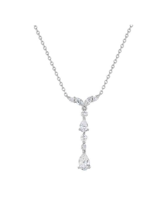 Collana Buonocore - Light Fancy in Oro Bianco 18 carati con Diamanti Naturali 0,89 ct - 0
