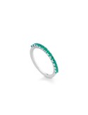 Anello Buonocore - Eternity in Oro Bianco 18 carati con Smeraldi Verdi 0,30 ct - 0