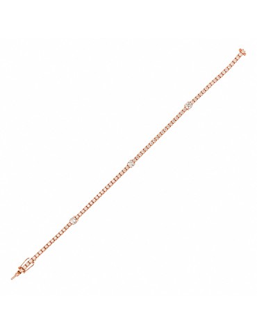 Bracciale Tennis Crieri - Firmamento in Oro Rosa 18 Carati con Diamanti Bianchi 2,80 ct - 0 2