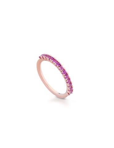 Anello Buonocore - Eternity in Oro Rosa 18 carati con Zaffiri Rosa 0,40 ct - 0