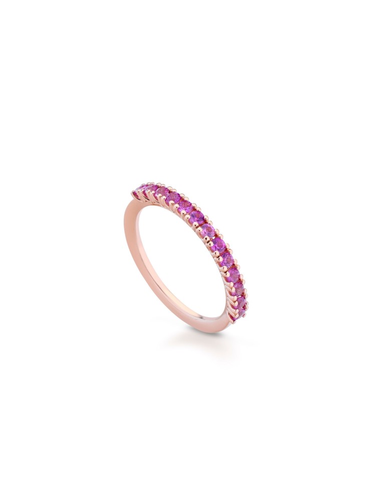 Anello Buonocore - Eternity in Oro Rosa 18 carati con Zaffiri Rosa 0,40 ct - 0