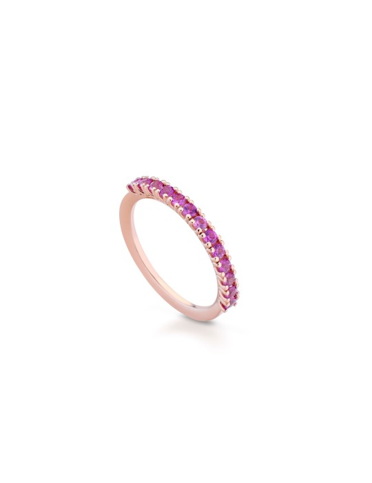 Anello Buonocore - Eternity in Oro Rosa 18 carati con Zaffiri Rosa 0,40 ct - 0