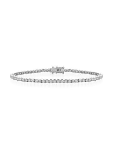 Bracciale Tennis Buonocore - Everyday in Oro Bianco 18 Carati con Diamanti Naturali 2,60 ct - 18,5 centimetri - 0