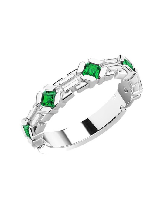 Zancan Ring - 925% Silver - Green Spinels - Size 21 -ESA092VE-21