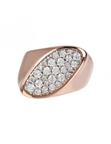 Bronzallure Ring Signet Pavè Diagonal for Women - 0 2