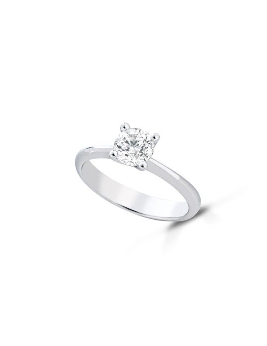 Anello Lelune Diamonds - Solitario in Oro Bianco 18 carati con Diamante Naturale 0,50 carati - 0