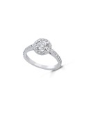 Lelune Diamonds Ring - 18K White Gold Solitaire with 0.90 Carat Natural Diamonds - 0