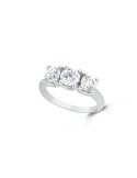 Lelune Diamonds Trilogy Ring in 18K White Gold with 1.10 Carat Natural Diamonds - 0