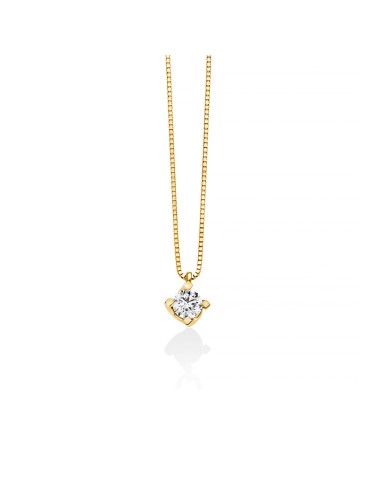 Miluna Necklace – 18k Yellow Gold Solitaire with 0.20 ct Natural Diamonds - 0