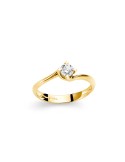 Anello Miluna - Solitario in Oro Giallo 18 carati con Diamanti Naturali - 0