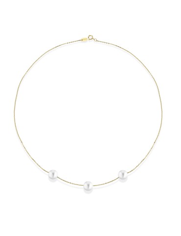 Lelune "Aurora" 18-karat yellow gold necklace with 7.5–8 mm cultured freshwater pearls - 0
