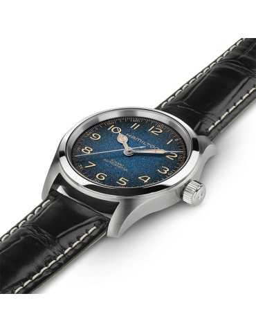 Orologio Hamilton - Khaki Field Murph 38 mm Blu Nero - Cinturino Pelle 2