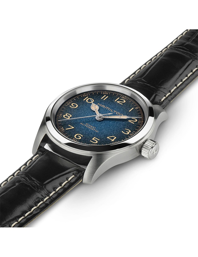 Orologio Hamilton - Khaki Field Murph 38 mm Blu Nero - Cinturino Pelle