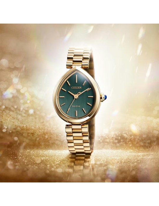 Orologio Citizen - Lady - Rainell - 26 mm - Verde -Rose Gold-EM120357X