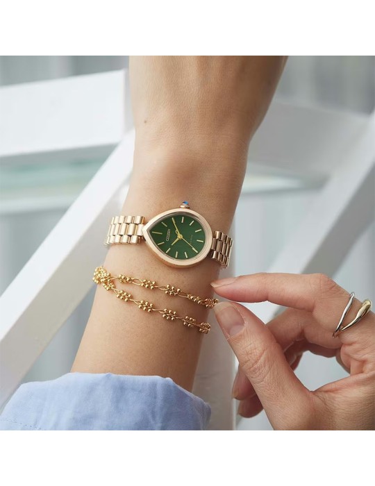 Citizen watch - Lady - Rainell - 26 mm - Green - Rose Gold-EM120357X