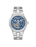 Bulova Watch - Octagon Prestige Automatic 42mm Blue Skeleton