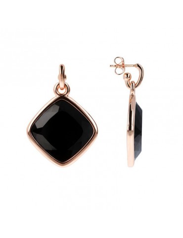 Bronzallure Incanto Rhombus Onyx Earrings for Women - 0 2