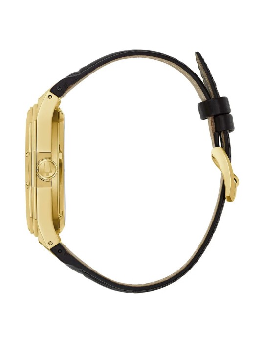 Bulova Watch - Octagon Prestige Automatic 42mm Gold & Black Skeleton