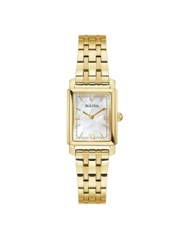 Bulova Watch - Sutton Tank Quartz 21mm Mother-of-Pearl Gold-Tone