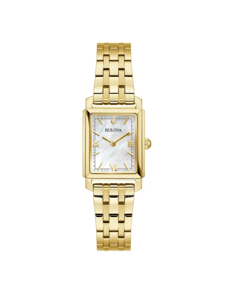 Bulova Watch - Sutton Tank Quartz 21mm Mother-of-Pearl Gold-Tone