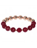 Bronzallure Stretch Variegata Bracelet with Plum Agate for Women - 0