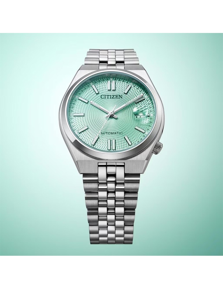 Orologio Citizen - Tsuyosa 60 - Automatico-37mm-Silver-Verde-NK003051X