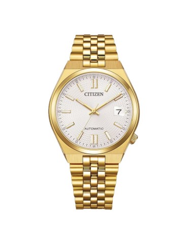 Citizen Men's Watch - Automatic - 37mm - White - Gold-NK0032-56A
