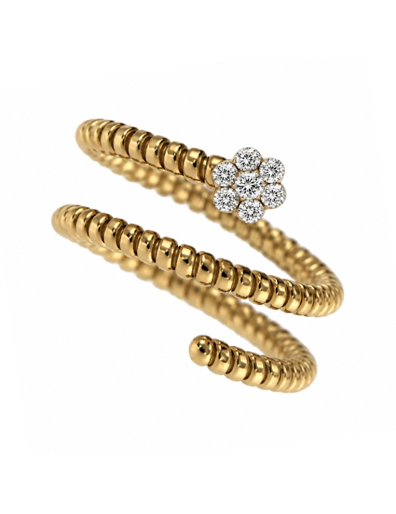 Anello Antorà - Memento Contrariè in Oro Giallo 18 Carati con Diamanti Naturali 0,14 ct