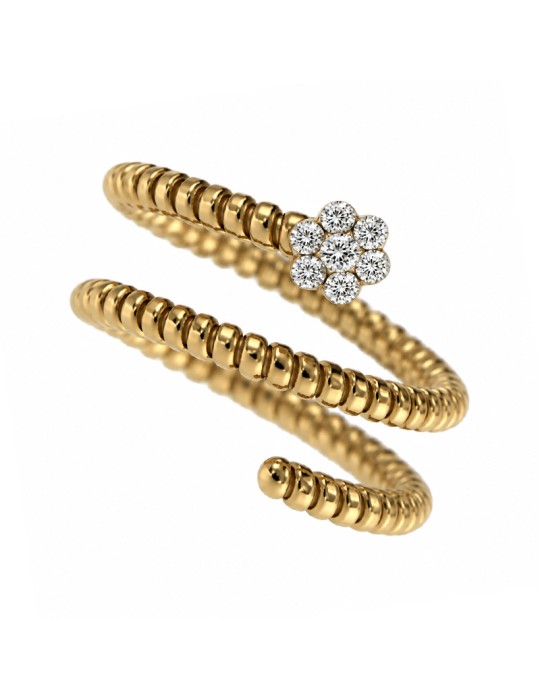 Anello Antorà - Memento Contrariè in Oro Giallo 18 Carati con Diamanti Naturali 0,14 ct