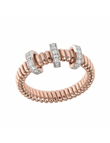 Anello Antorà - Memento Tubogas in Oro Rosa 18 Carati con Diamanti Naturali 0,21 ct