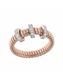 Antorà Memento Tubogas Ring in 18-Karat Rose Gold with 0.21 ct Natural Diamonds