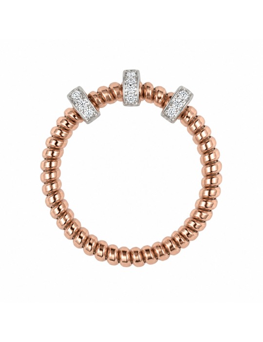 Anello Antorà - Memento Tubogas in Oro Rosa 18 Carati con Diamanti Naturali 0,21 ct