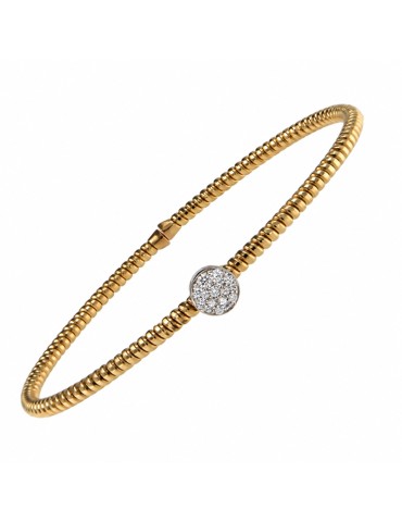 Antorà Memento Tubogas Bracelet in 18-Karat Yellow Gold with 0.10 ct Natural Diamonds