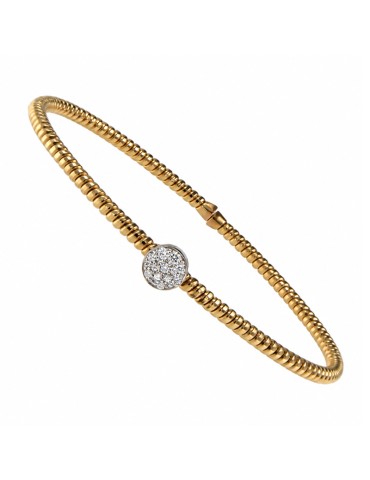 Antorà Memento Tubogas Bracelet in 18-Karat Yellow Gold with 0.10 ct Natural Diamonds 2