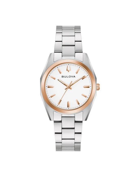 Bulova Women's Watch - Surveyor Quartz 31mm White & Rose Gold