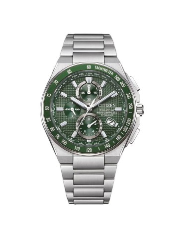 Orologio Citizen - Radiocontrollato - 40,5mm - Silver -Verde-AT839853X
