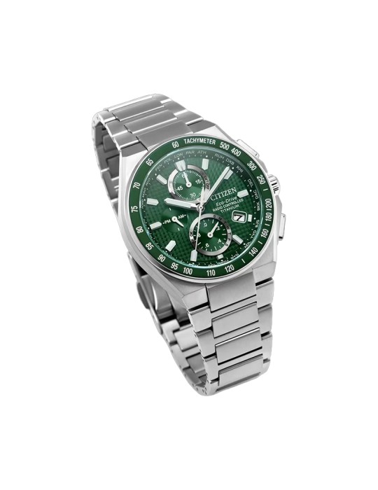 Orologio Citizen - Radiocontrollato - 40,5mm - Silver -Verde-AT839853X