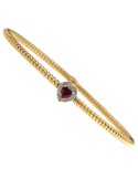 Bracciale Antorà - Memento in Oro Giallo 18 Carati con Diamanti e Cuore Rubino 0,28 ct - 0