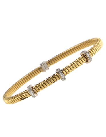 Bracciale Antorà - Memento Tubogas in Oro Giallo 18 Carati con Diamanti Naturali 0,21 ct - 0