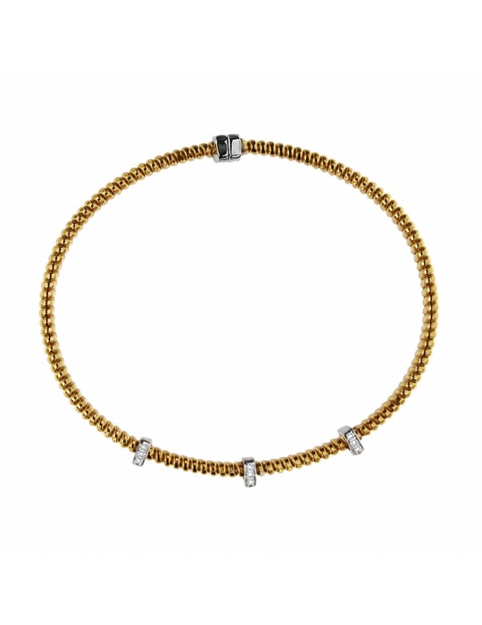 Bracciale Antorà - Memento Tubogas in Oro Giallo 18 Carati con Diamanti Naturali 0,21 ct - 0