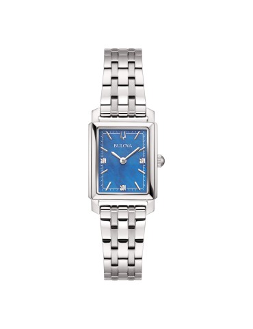 Bulova Watch - Sutton Tank Quartz 21mm Light Blue Mother-of-Pearl with Natural Diamonds - 0