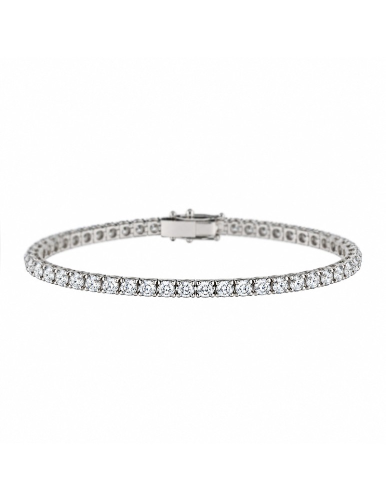 Crieri Classic Tennis Bracelet in 18-Karat White Gold with 7.00 ct White Diamonds - 0