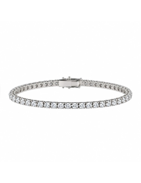 Crieri Classic Tennis Bracelet in 18-Karat White Gold with 7.00 ct White Diamonds - 0