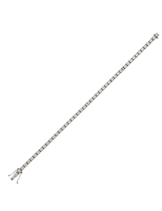 Crieri Classic Tennis Bracelet in 18-Karat White Gold with 7.00 ct White Diamonds - 0