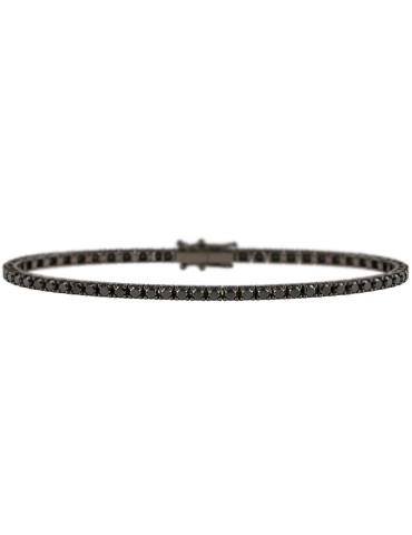 Bracciale Tennis Crieri - in Oro Brunito 18 Carati con Diamanti Neri 5,10 ct - 20 Centimetri - 0